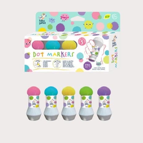 Haku Yoka - Dot Markers - 5 x Pastel Colours (59CP233116)