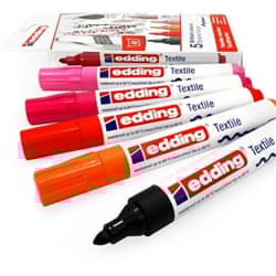 edding - 4500 Textile Marker Set of 5 pcs Warm Colours - (706825)