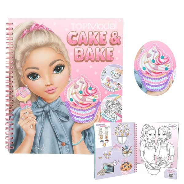 TOPModel - Cake  Bake Colouring  Book With Sequins ( 0413386 )