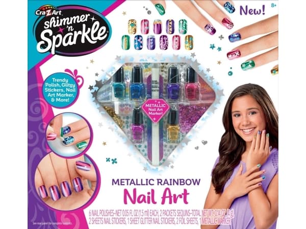Shimmer N Sparkle Metallic Rainbow Nail Art