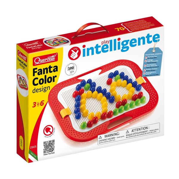 Quercetti - FantaColor peg mosaic -  20 mm, 100 pieces  - (QU-905)