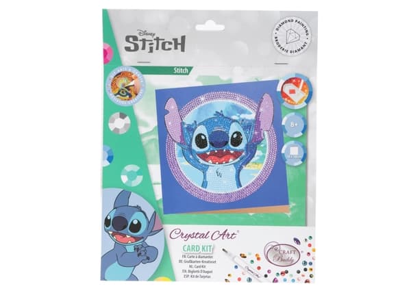 Stitch, 18x18cm Crystal Art Card