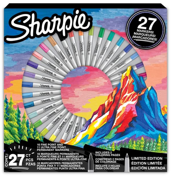 Sharpie - Permanent marker - Limited Edition Colouring promo pack 16 Fine + 11 Ultra Fine (2205231)