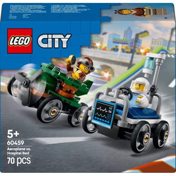 LEGO City 60459 – Lentokone vastaan sairaalansänky – kilpa-autopakkaus