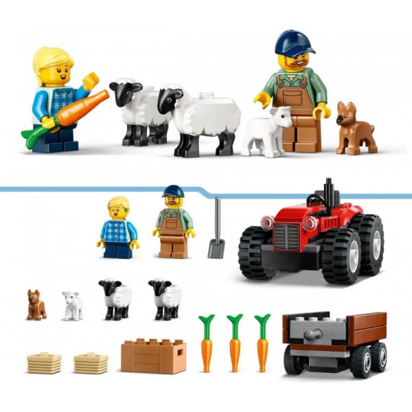 LEGO City 60461 – Gård rød traktor, anhænger og får