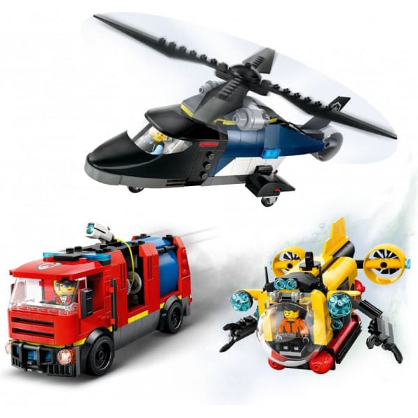 LEGO City 60462 – Helikopteri, paloauto ja sukellusvene yhdessä