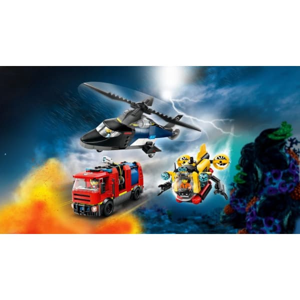 LEGO City 60462 – Helikopteri, paloauto ja sukellusvene yhdessä
