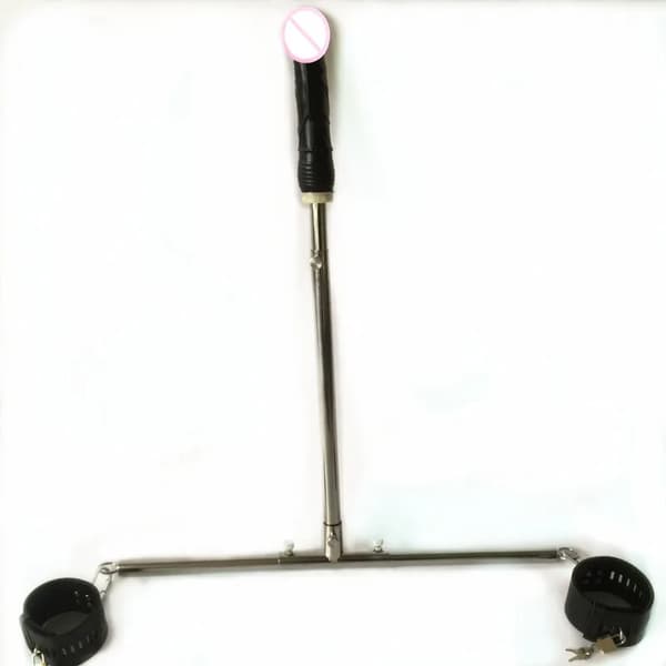 Stainless Steel BDSM-utrustning, Justerbara Handfängsel, Justerbar Nackkrage,Stye C
