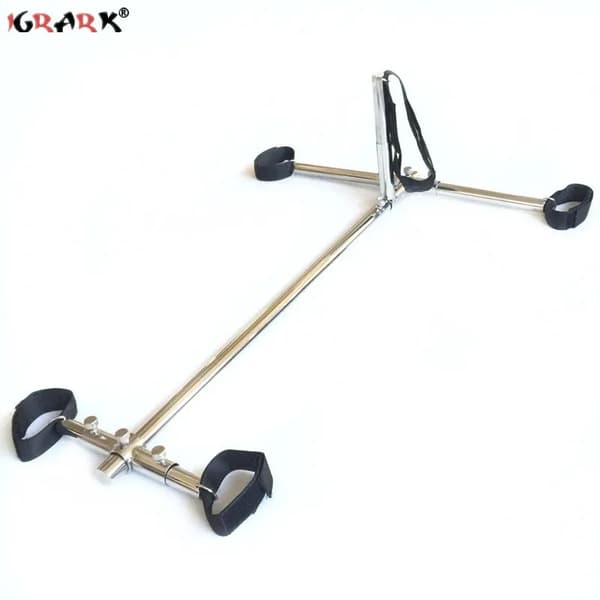 Stainless Steel BDSM-utrustning, Justerbara Handfängsel, Justerbar Nackkrage,Stye B
