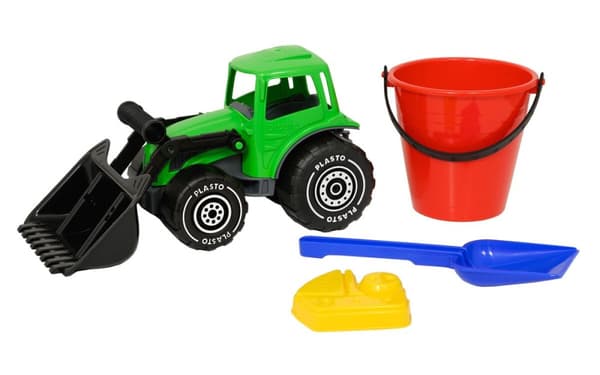 PLASTO - Tractor and sand toys - 4 parts (1514000)