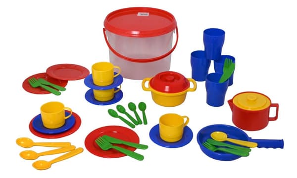 PLASTO - Kitchen set in bucket - 39 parts (1501000)