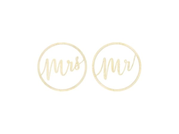 Mr & Mrs dekoration i træ