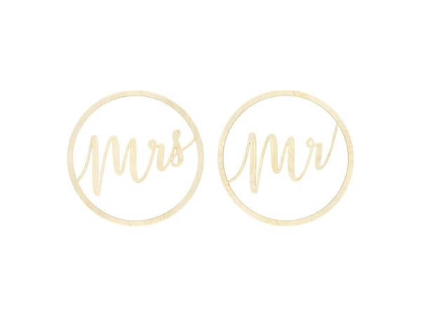 Mr & Mrs dekoration i træ
