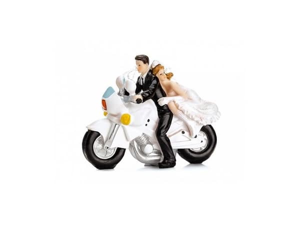 Topfigur par på motorcykel