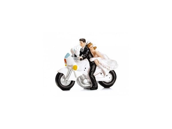 Topfigur par på motorcykel