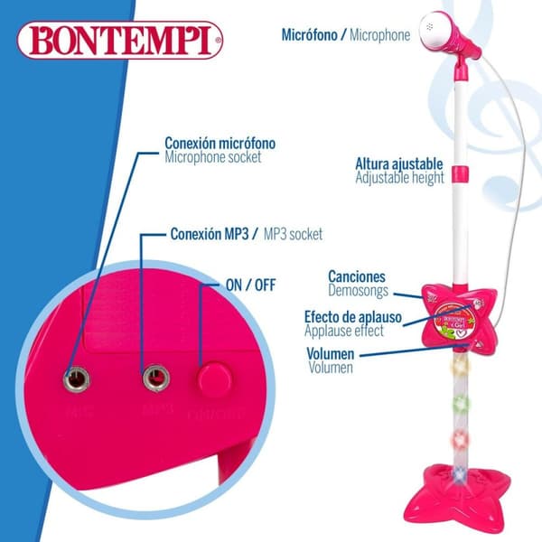 Leksaksmikrofon Bontempi Rosa Elektrisk