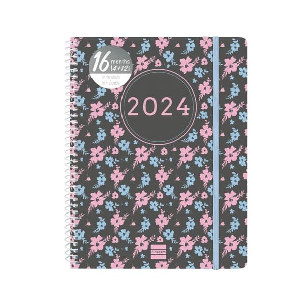 Dagbok Finocam Ikon 2023-2024 Virágok 15,5 x 21,2 cm Multicolour