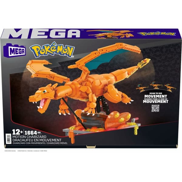 Konstruktionssats Pokémon Mega Construx - Motion Charizard 1664 Delar
