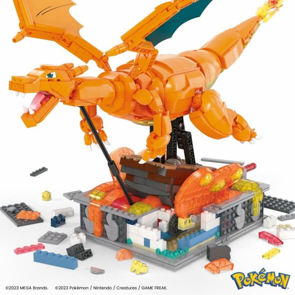 Konstruktionssats Pokémon Mega Construx - Motion Charizard 1664 Delar