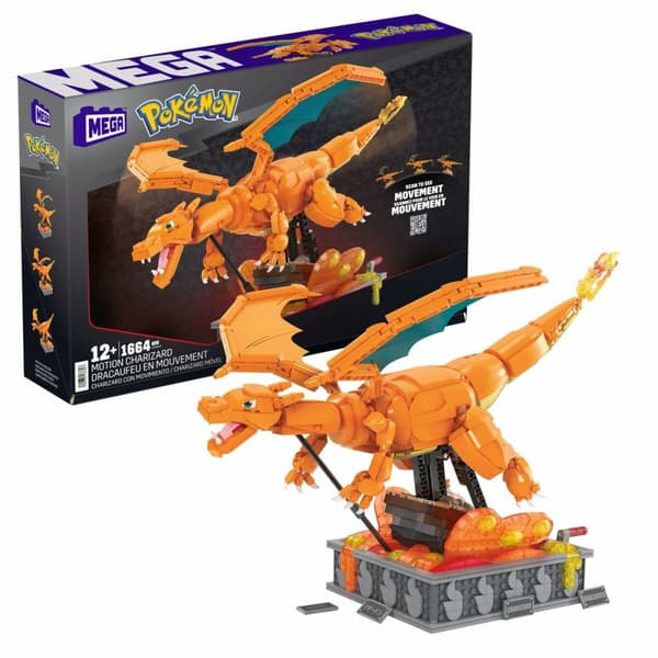 Konstruktionssats Pokémon Mega Construx - Motion Charizard 1664 Delar