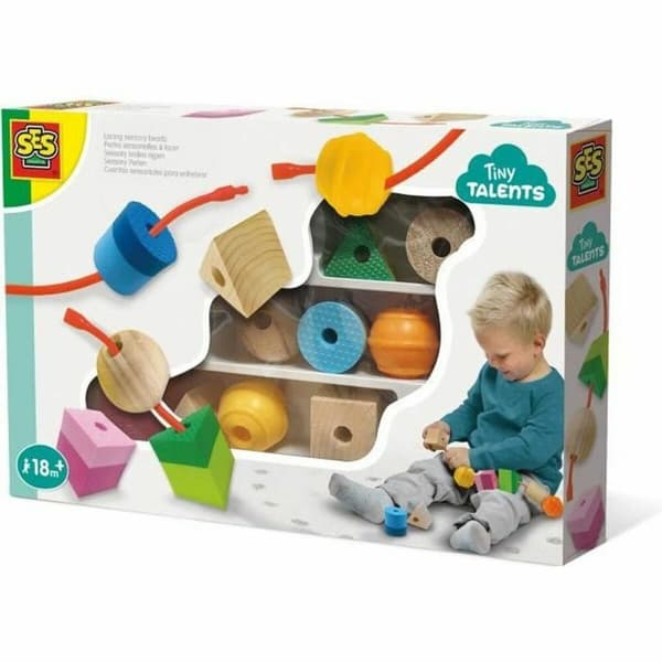 Utbildningsspel SES Creative Cuentas sensoriales para enhebrar Multicolour