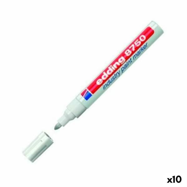Permanent markörpenna Edding 8750 Vit 10 Delar (10 antal)