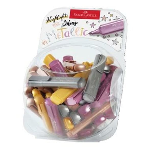 Fluorescerande markörsuppsättning Faber-Castell Textliner Metallic 80 Delar