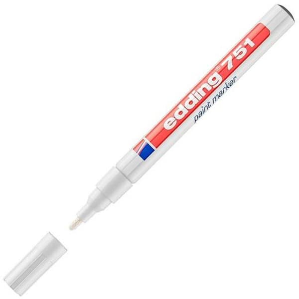 Permanent markörpenna Edding E751 Vit (10 antal)
