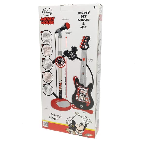 Musikset Mickey Mouse Mikrofon Gitarr för barn