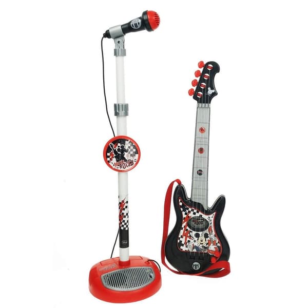 Musikset Mickey Mouse Mikrofon Gitarr för barn