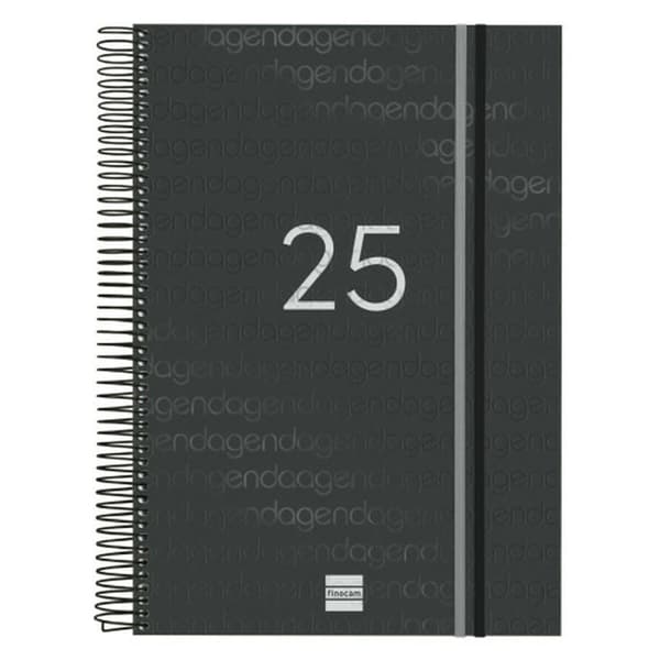 Dagbok Finocam YEAR Svart A4 21 x 29,7 cm 2025
