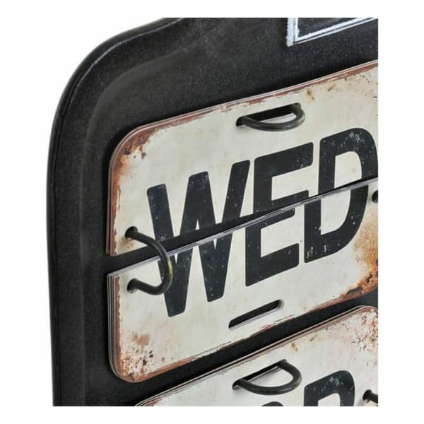 Kalender DKD Home Decor Metall 42 x 3,5 x 27 cm Svart Vit