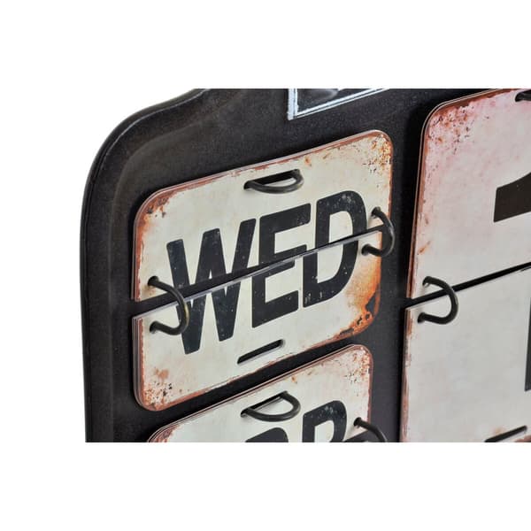 Kalender DKD Home Decor Metall 42 x 3,5 x 27 cm Svart Vit