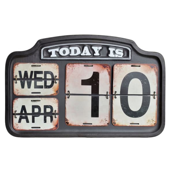 Kalender DKD Home Decor Metall 42 x 3,5 x 27 cm Svart Vit