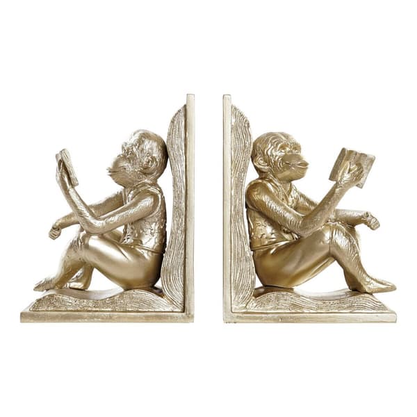 Könyvtámasz DKD Home Decor Champagne 13 x 12 x 17,5 cm Harts Kolonial Apa
