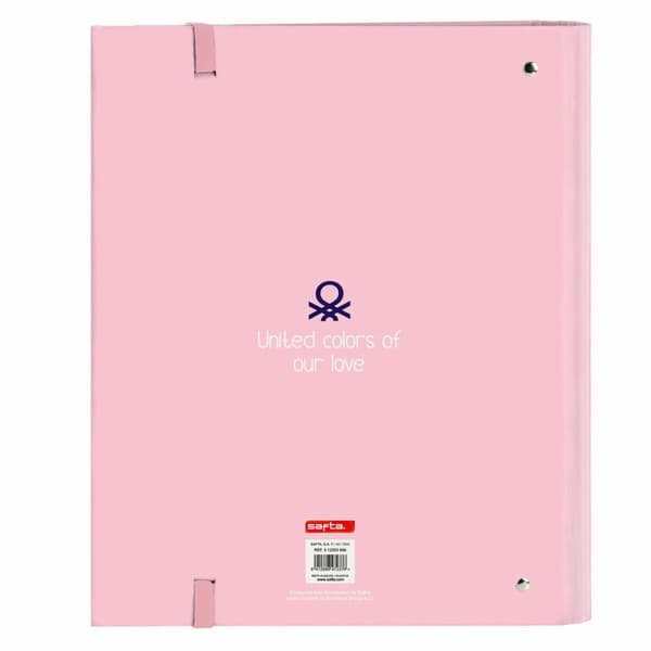 Ringpärm Benetton Vichy A4 Rosa (27 x 32 x 3.5 cm)