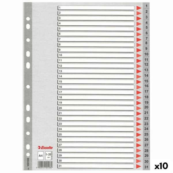 Separatorer Esselte 1-31 Numrerad Grå A4 31 Blad (10 antal)