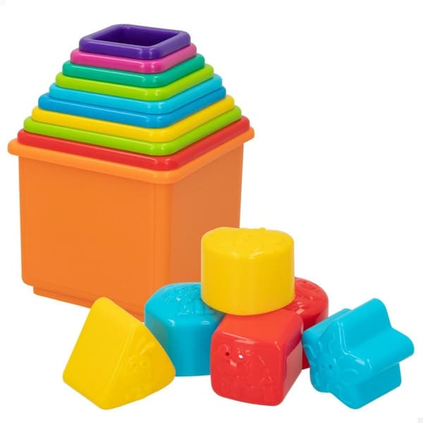 Staplingsbara block PlayGo 16 Delar 4 antal 10,5 x 9 x 10,5 cm