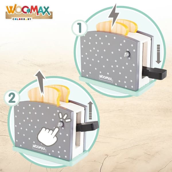 Leksak brödrost Woomax 8 Delar 19,5 x 12,5 x 8 cm (4 antal)