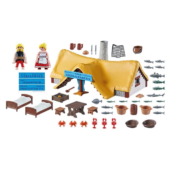 Playset Playmobil Astérix: Ordralfabetix Hut 71266 73 Delar