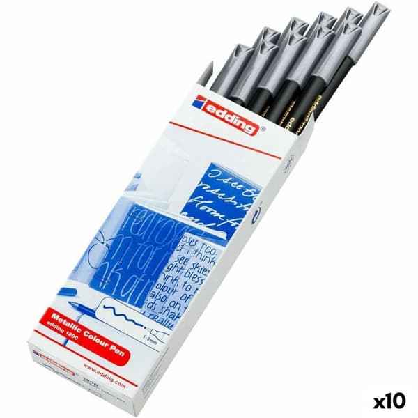 Spritpenna Edding 1200 Silvrig (10 antal)
