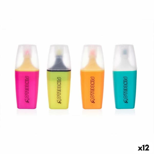 Fluorescerande markörsuppsättning Pincello 495 Gul Grön Multicolour Orange Rosa (12 antal)