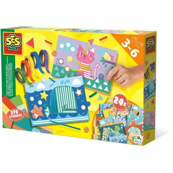 Utbildningsspel SES Creative I learn to paste and recognize shapes Multicolour