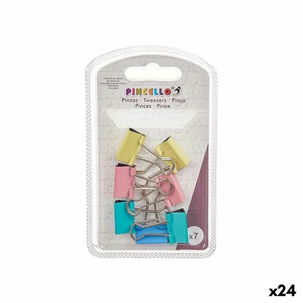 Klämmor Pincello 387 Multicolour Metall Gem Liten (24 antal)