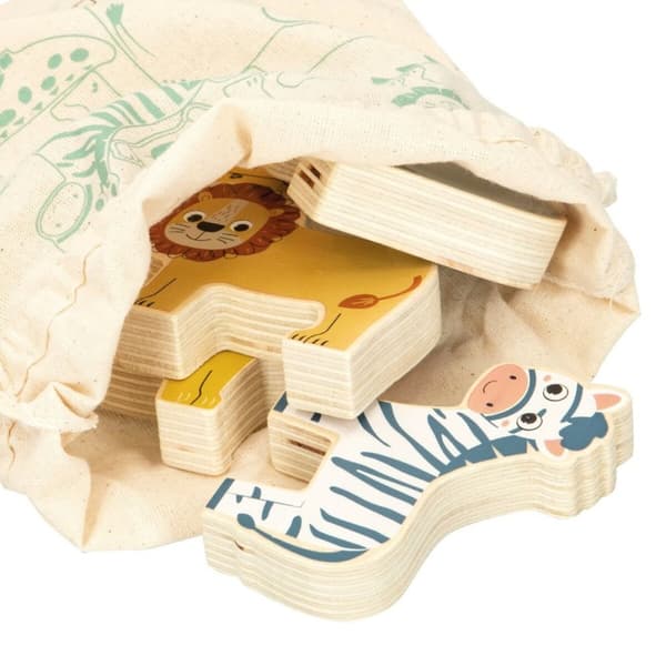 Byggspel + figurer Woomax djur 16 Delar 7 x 7 x 1,5 cm (6 antal)