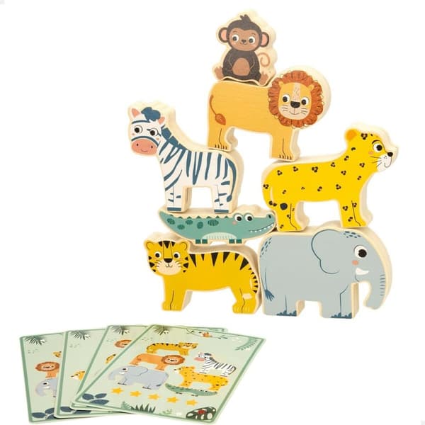 Byggspel + figurer Woomax djur 16 Delar 7 x 7 x 1,5 cm (6 antal)
