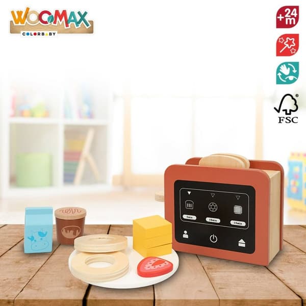 Leksak brödrost Woomax 10 Delar 18,5 x 12,5 x 7,5 cm (4 antal)
