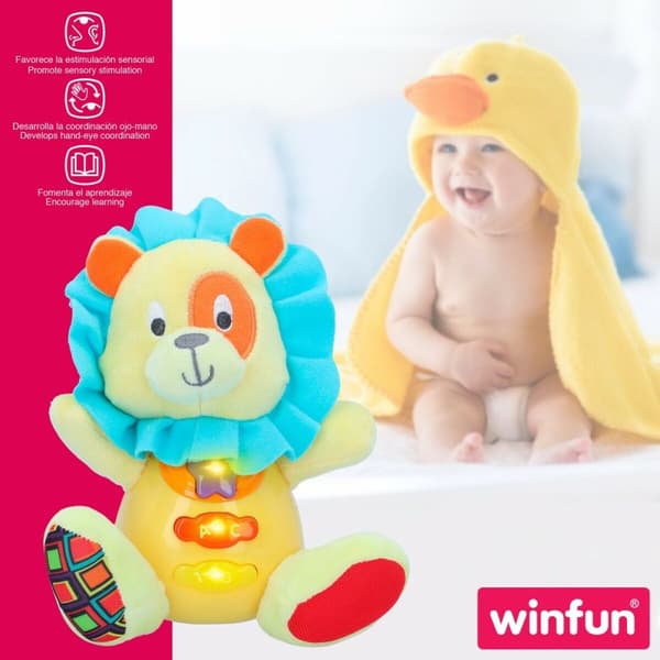 Mjukdjur med ljud Winfun Lejonet 15 x 15 x 9 cm (6 antal)
