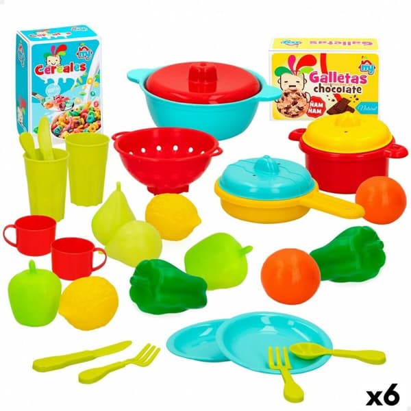 Sats med matleksaker Colorbaby Köksredskap och tillbehör 31 Delar (6 antal)