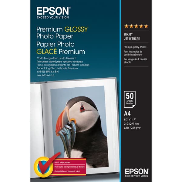 Fotopapper Blankt Epson Premium Glossy Photo Paper - A4 - 50 Hojas A4 50 Blad (1 antal)